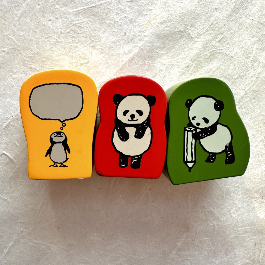Kodomo No Kao - Panda series rubber stamps [Pre-loved]