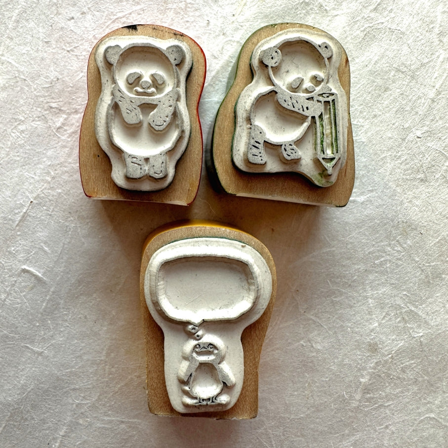Kodomo No Kao - Panda series rubber stamps [Pre-loved]