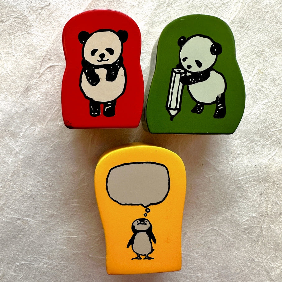 Kodomo No Kao - Panda series rubber stamps [Pre-loved]