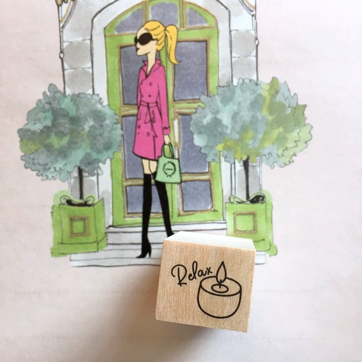 Kodomo No Kao x Siawasehanko Sunkodo rubber stamps - Relax, Ink Color, Notes, Good Morning, Mail [New]