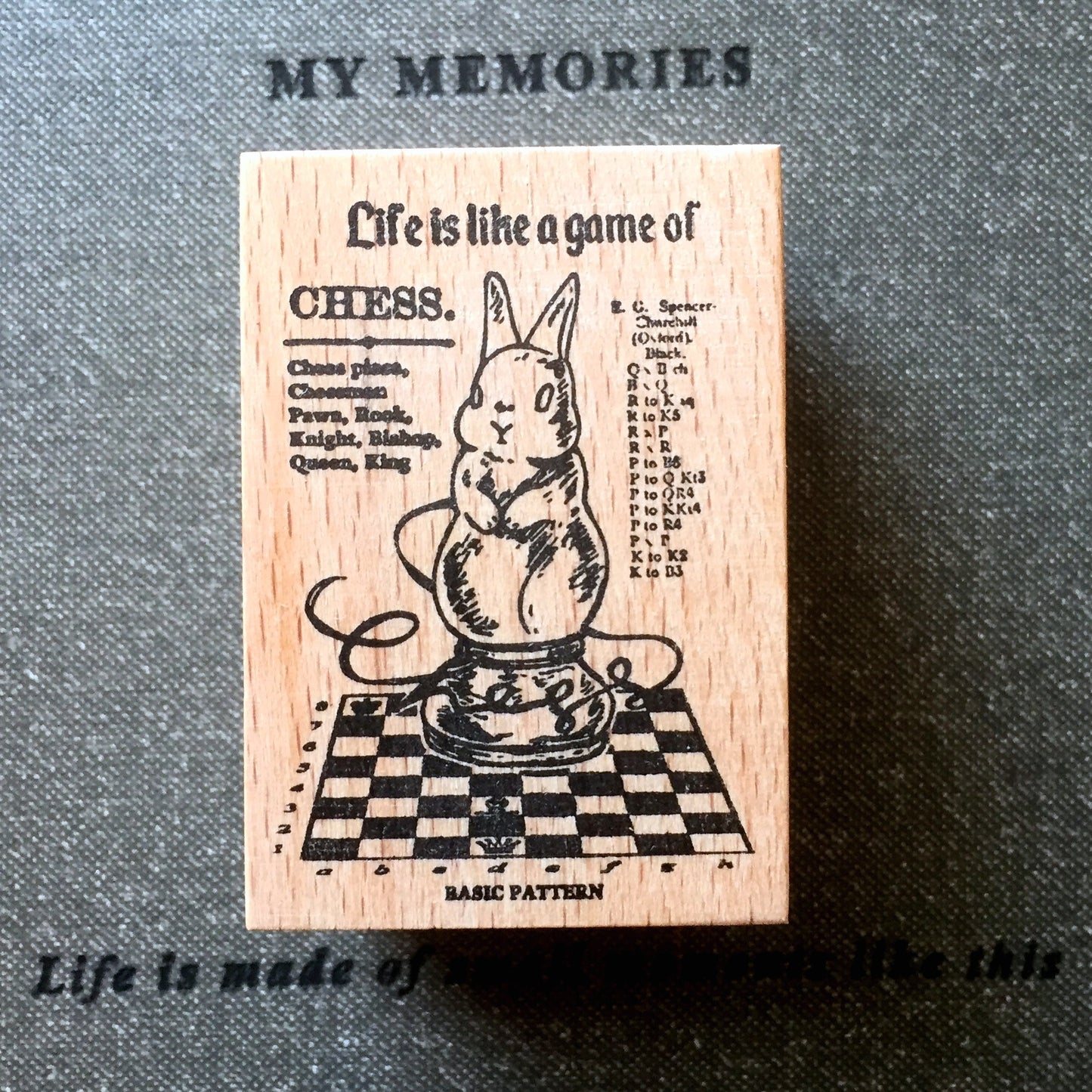 KumaYankee - Chess Rabbit (Alice in Wonderland) stamp [Pre-loved]