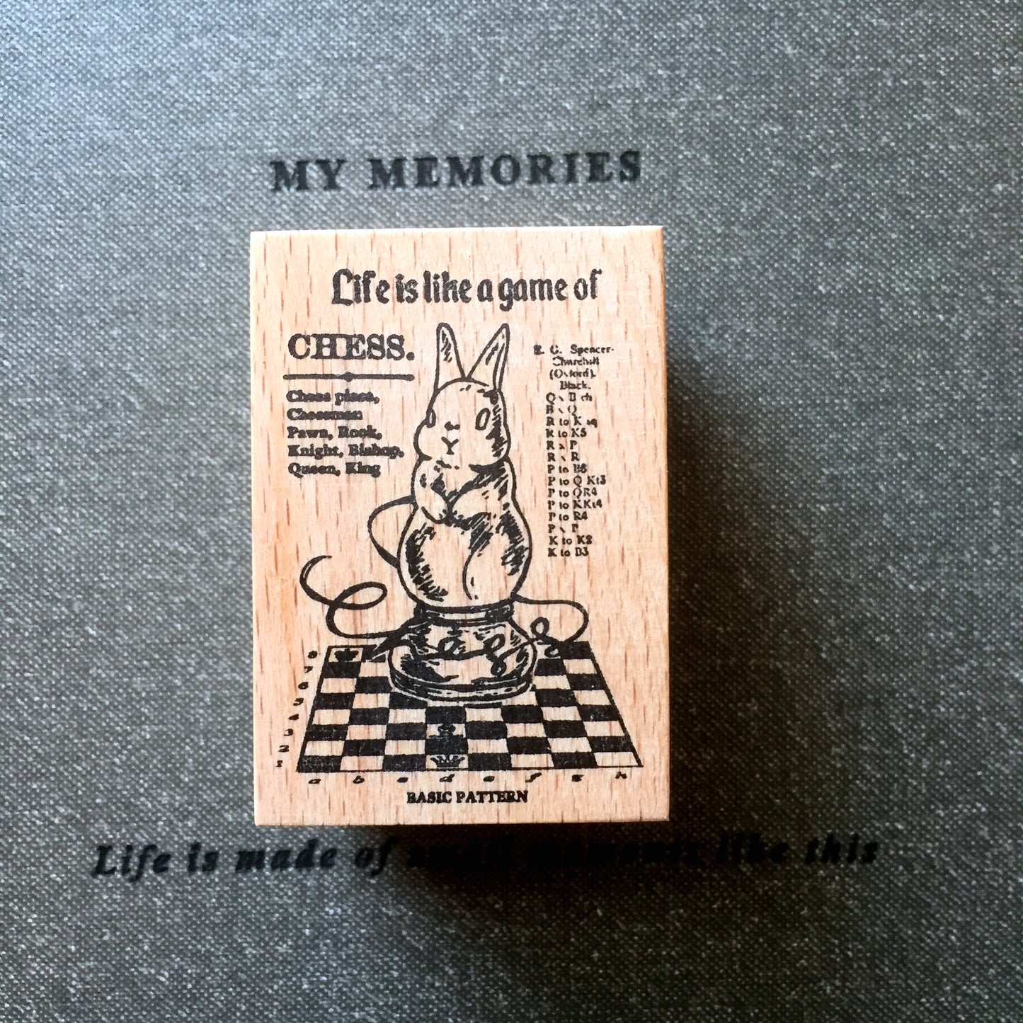 KumaYankee - Chess Rabbit (Alice in Wonderland) stamp [Pre-loved]
