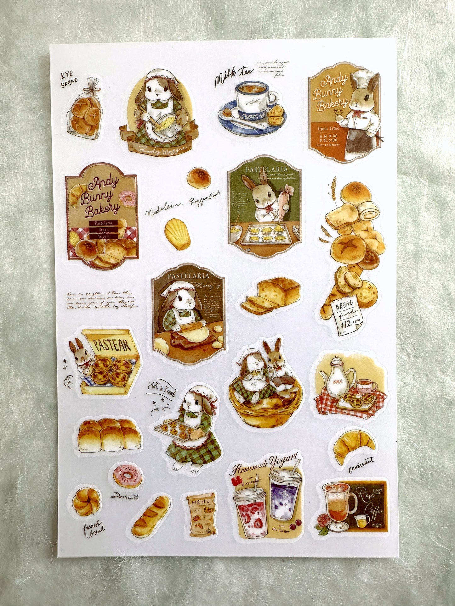 KumaYankee - Bunny Bakery transfer stickers