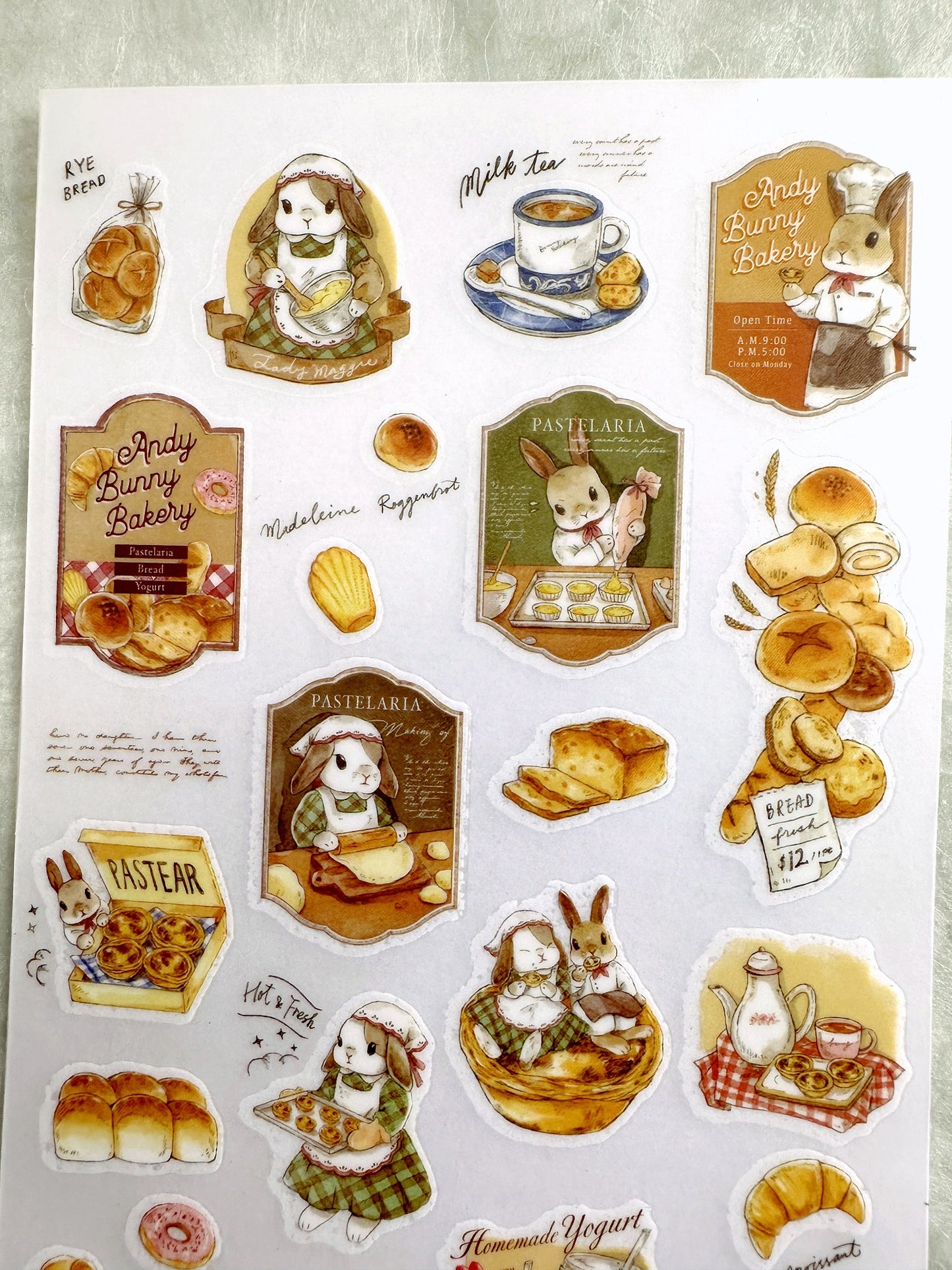 KumaYankee - Bunny Bakery transfer stickers