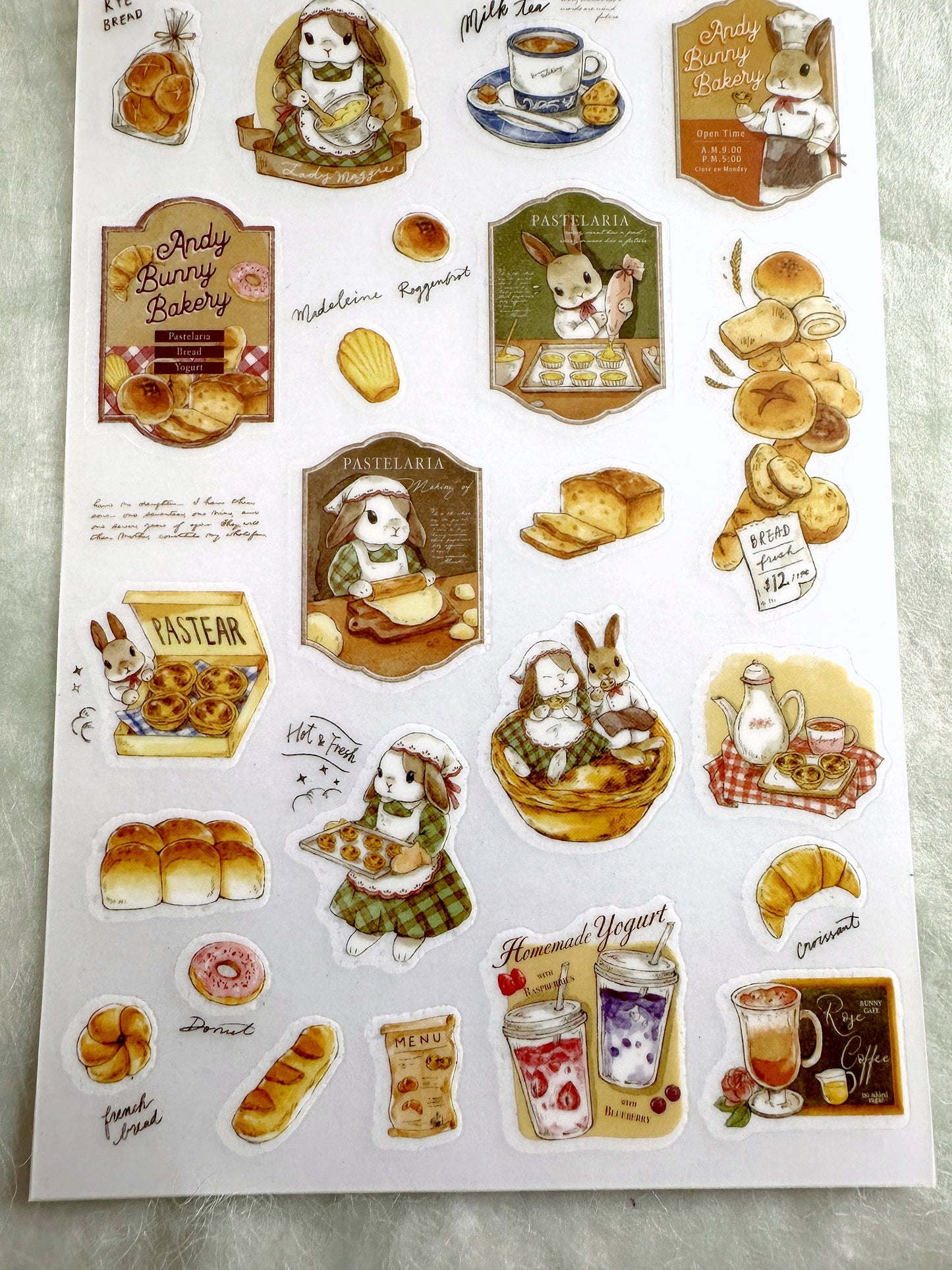 KumaYankee - Bunny Bakery transfer stickers