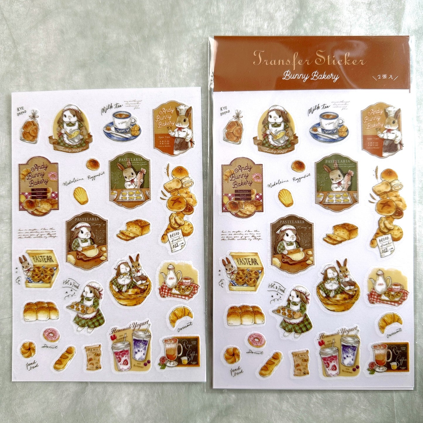 KumaYankee - Bunny Bakery transfer stickers