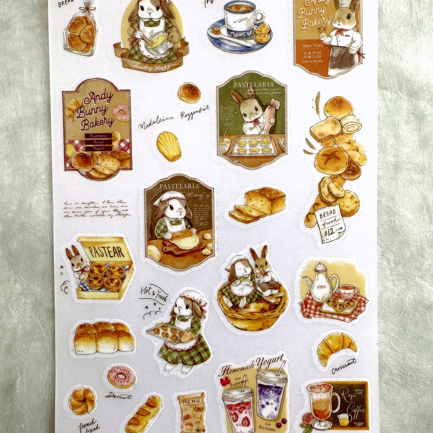 KumaYankee - Bunny Bakery transfer stickers