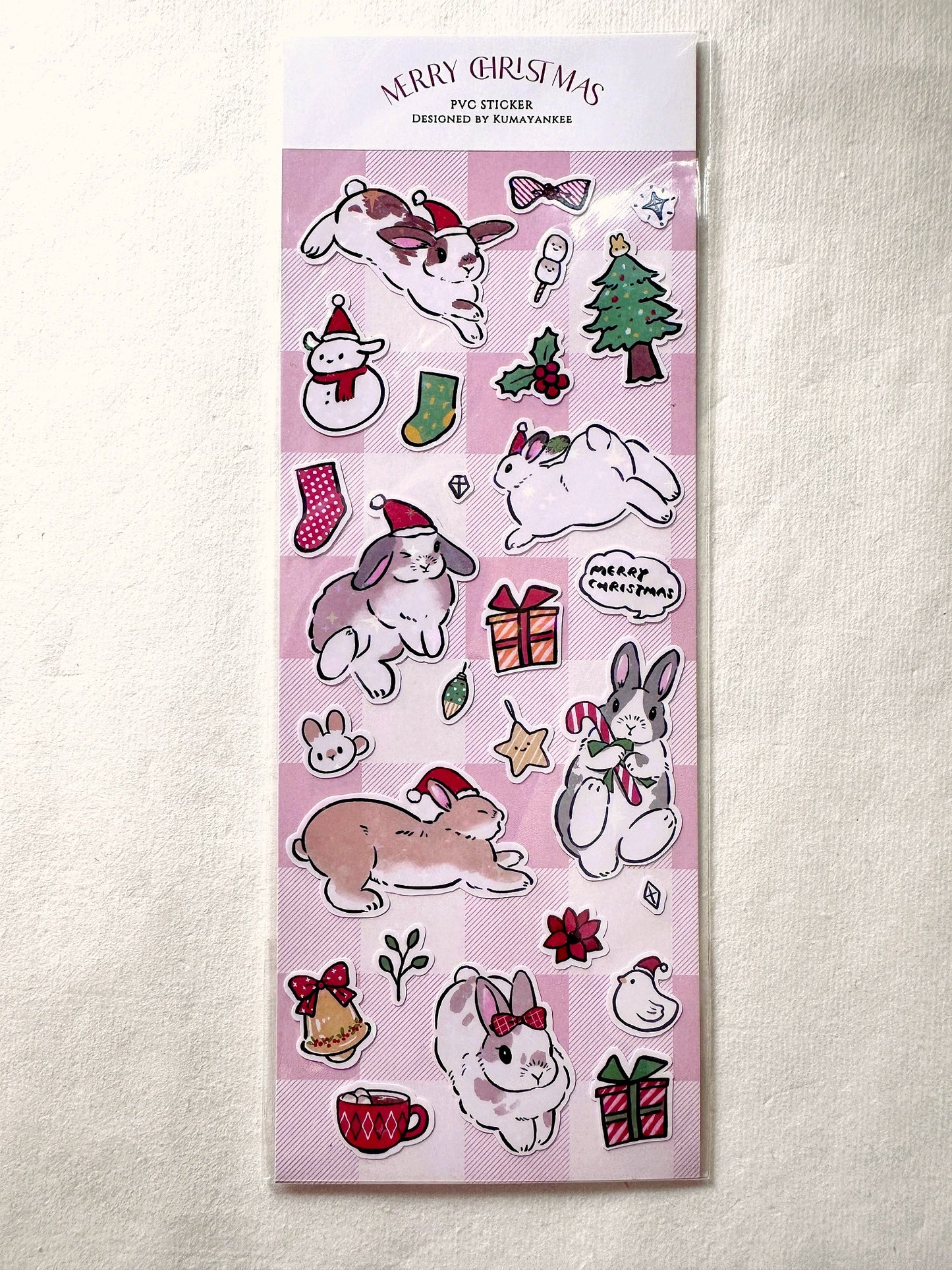 KumaYankee - Christmas Bunny glitter sticker sheets