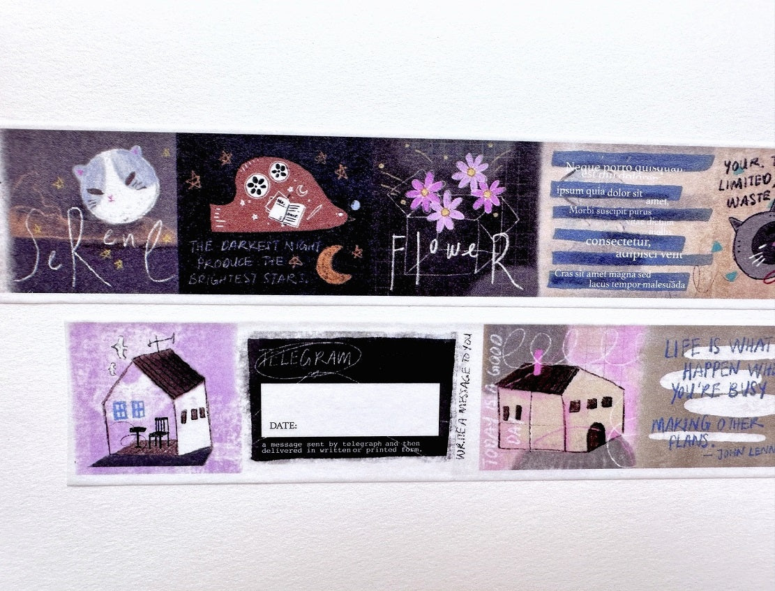 Kurukynki - Nonchalant washi tape SAMPLES