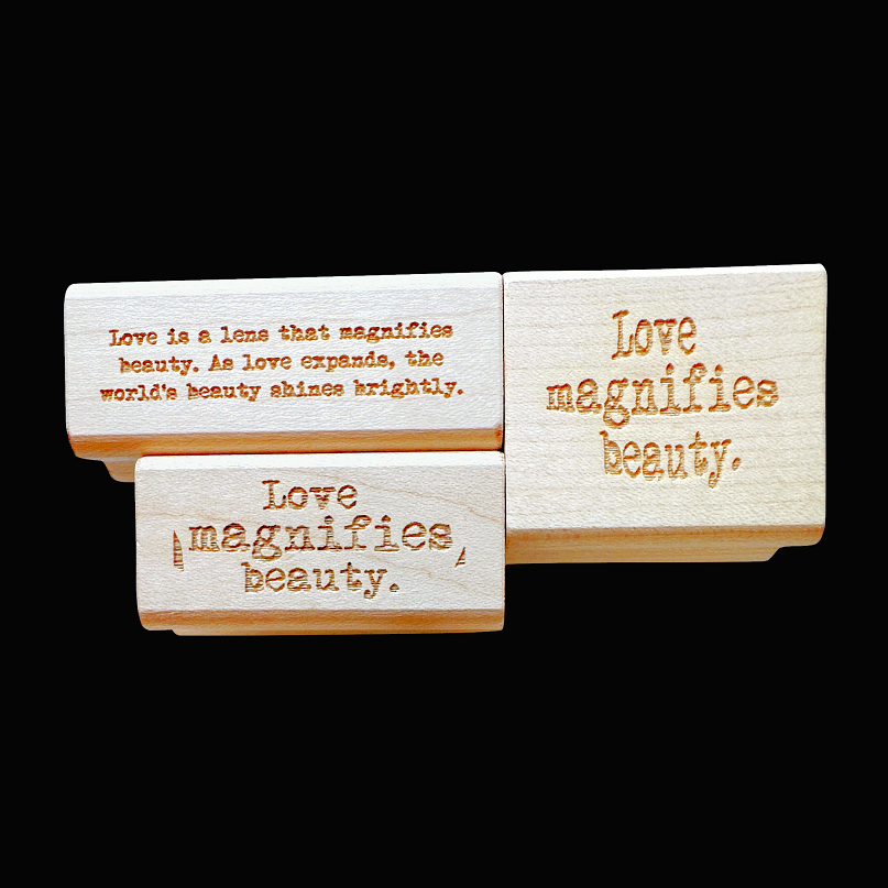TAOthings Studio - "As love expands, the world's beauty shines brightly." rubber stamp