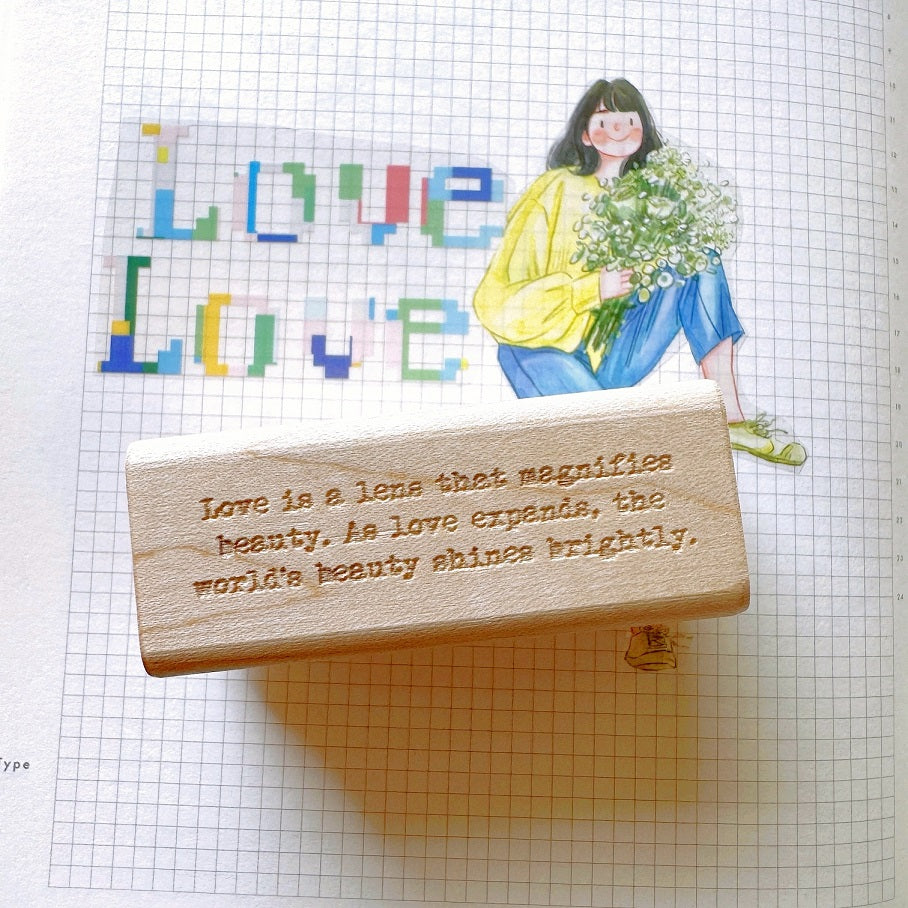 TAOthings Studio - "As love expands, the world's beauty shines brightly." rubber stamp