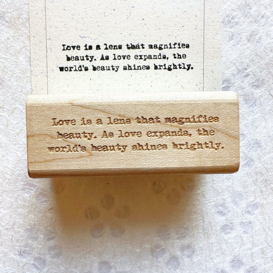 TAOthings Studio - "As love expands, the world's beauty shines brightly." rubber stamp