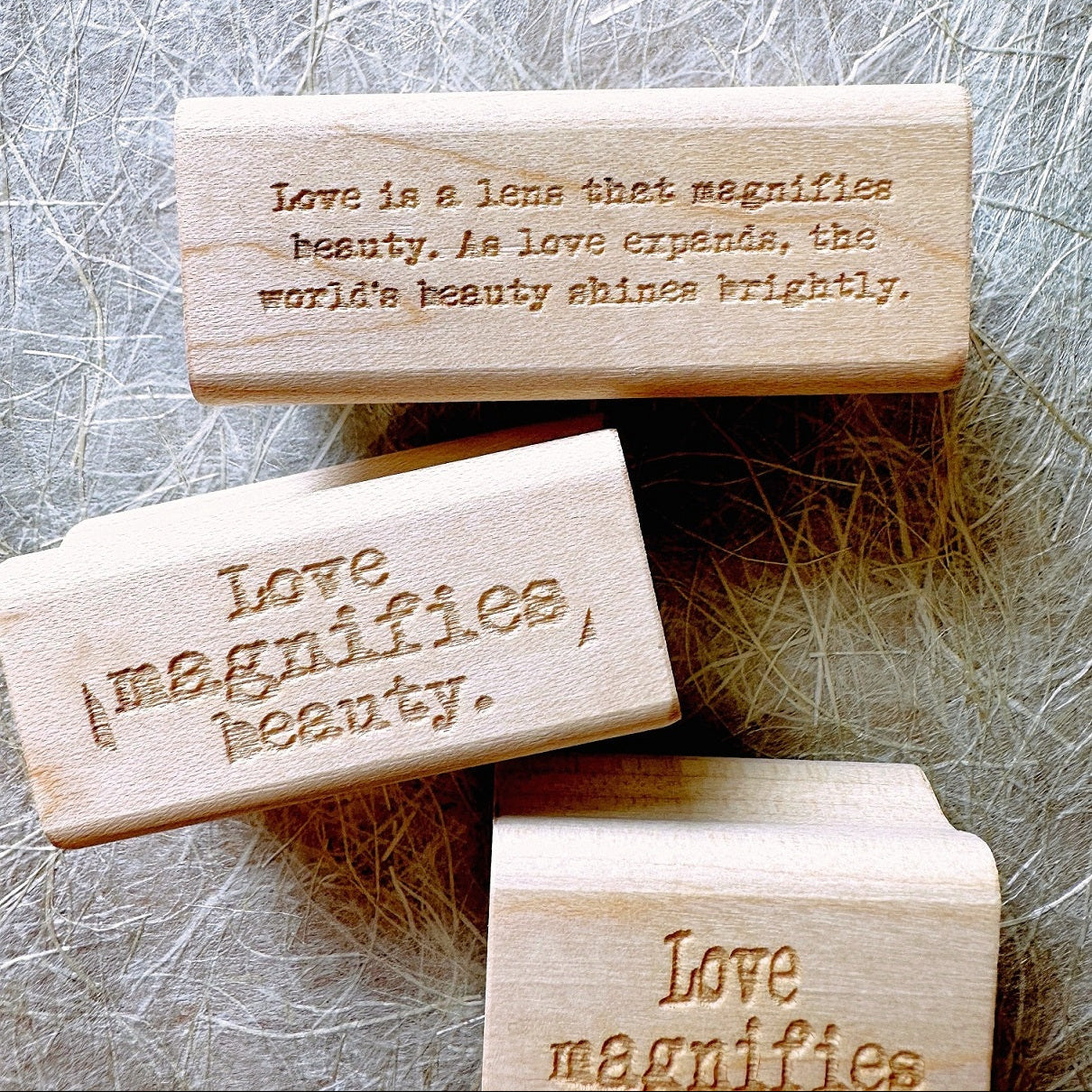 TAOthings Studio - "As love expands, the world's beauty shines brightly." rubber stamp