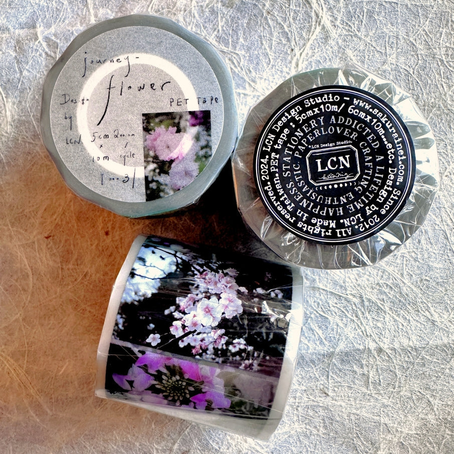 Lin Chia Ning - Journey Flower PET tape & Washi tape (200 cm) SAMPLES