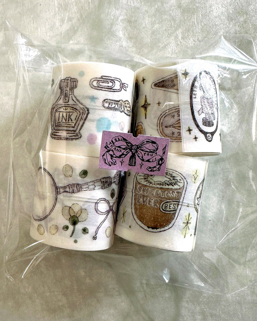 Lin Chia Ning - Sticker Club: Stationery PET & washi tape SAMPLES