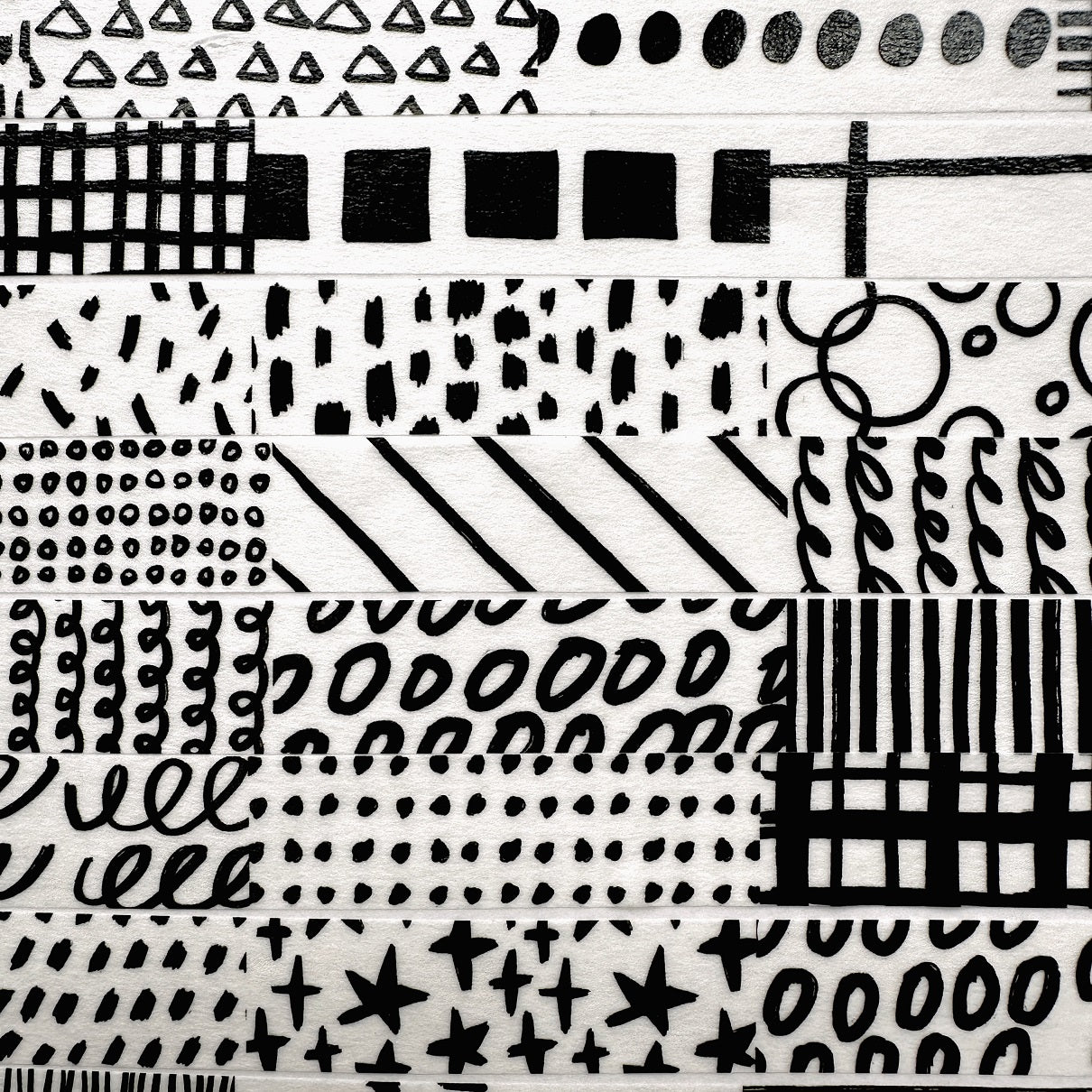 Lin Chia Ning - Hand-drawn Patterns washi tape (200 cm) SAMPLES