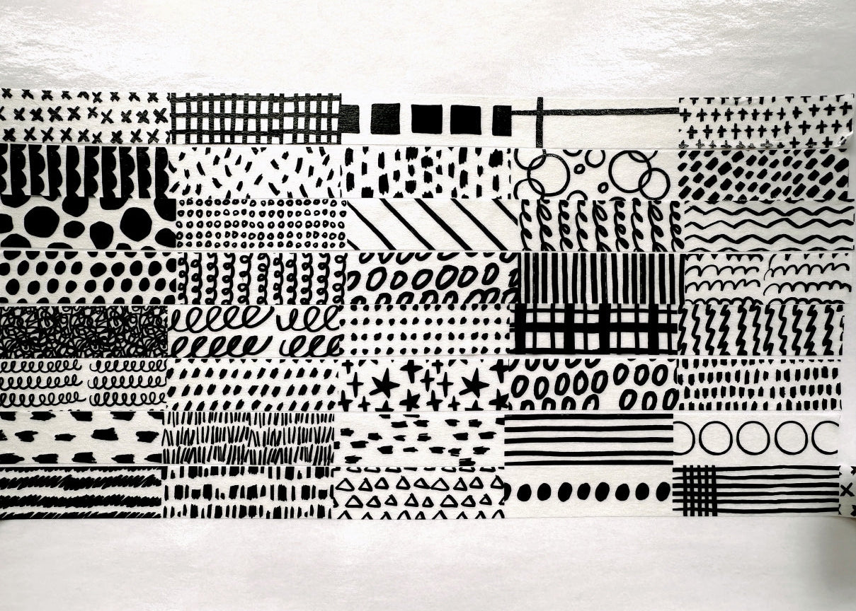 Lin Chia Ning - Hand-drawn Patterns washi tape (200 cm) SAMPLES