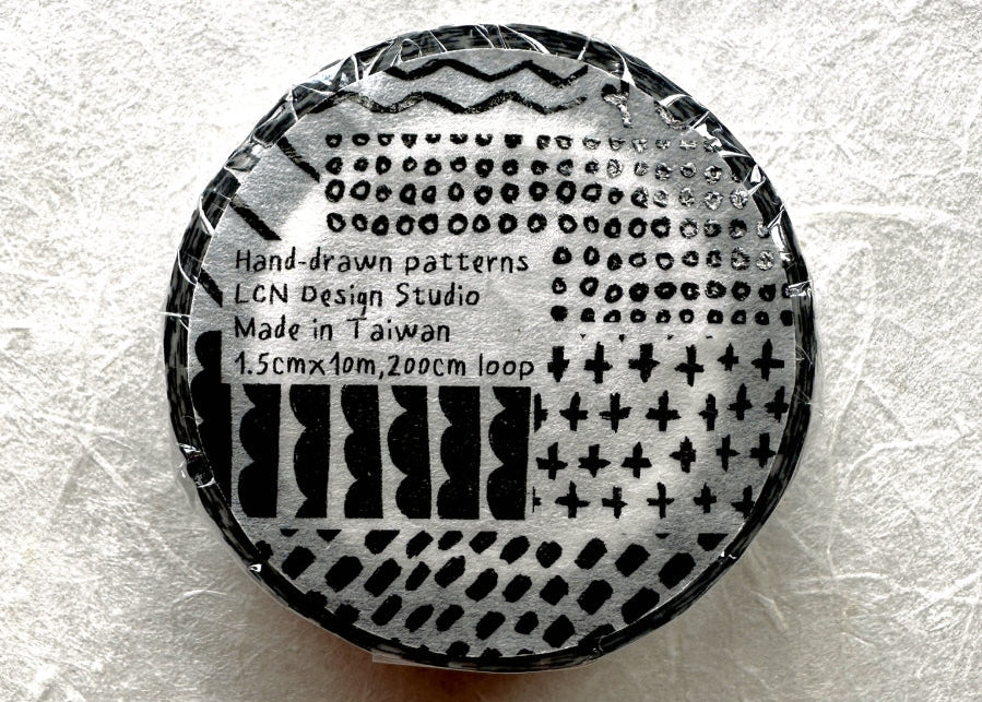 Lin Chia Ning - Hand-drawn Patterns washi tape (200 cm) SAMPLES