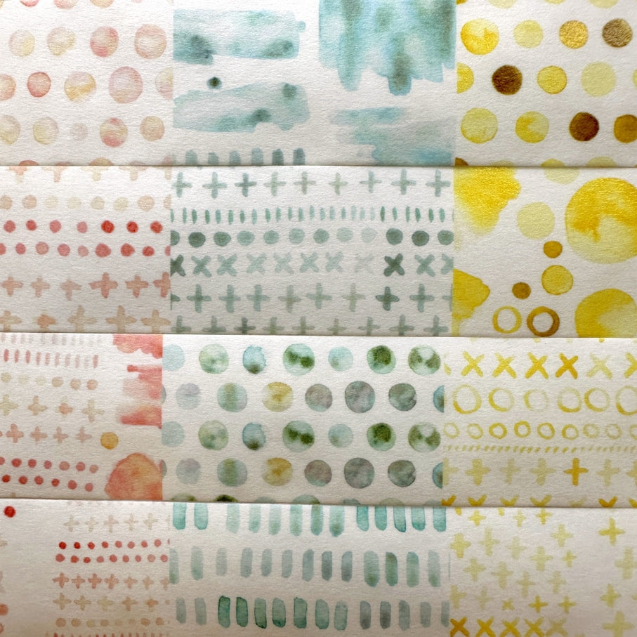 Lin Chia Ning - Watercolor Pattern 1 washi tape SAMPLES