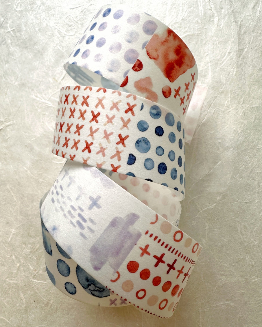 Lin Chia Ning - Watercolor Pattern 2 washi tape SAMPLES