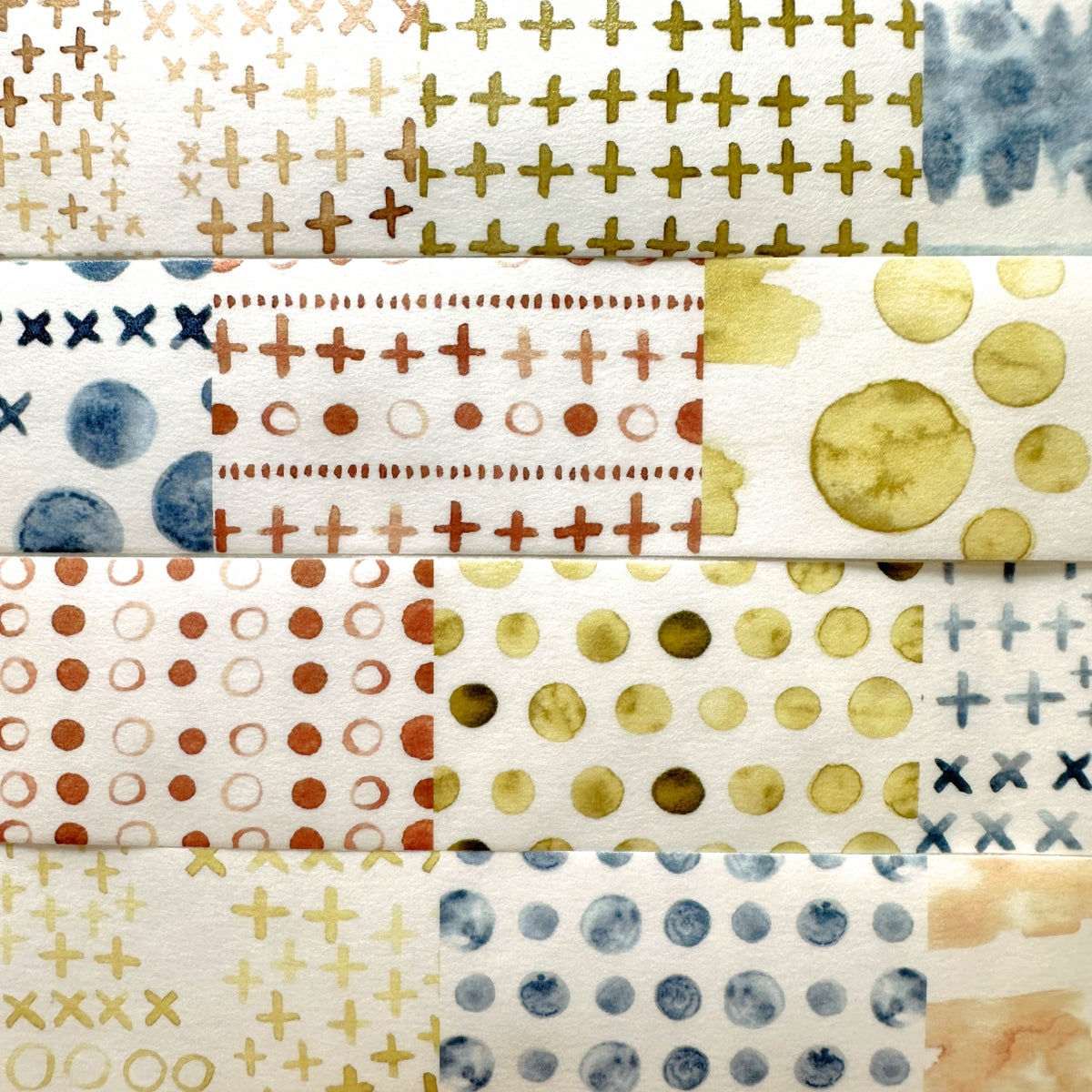 Lin Chia Ning - Watercolor Pattern 3 washi tape SAMPLES