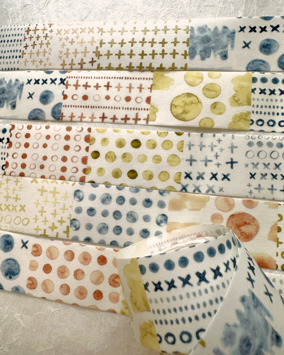 Lin Chia Ning - Watercolor Pattern 3 washi tape SAMPLES