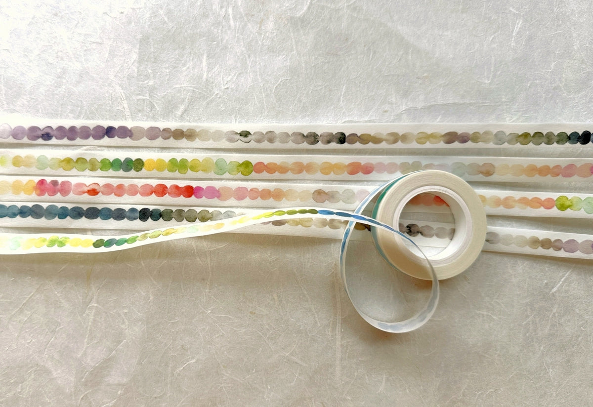 Lin Chia Ning - Watercolor Pattern 4 slim washi tape (1 cm x 190 cm) SAMPLES