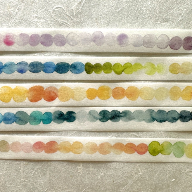Lin Chia Ning - Watercolor Pattern 4 slim washi tape (1 cm x 190 cm) SAMPLES
