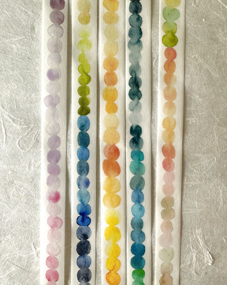 Lin Chia Ning - Watercolor Pattern 4 slim washi tape (1 cm x 190 cm) SAMPLES