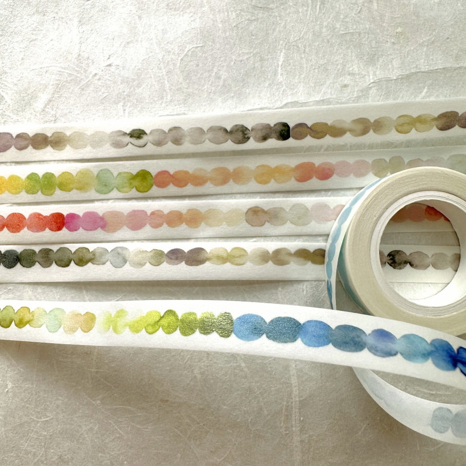 Lin Chia Ning - Watercolor Pattern 4 slim washi tape (1 cm x 190 cm) SAMPLES