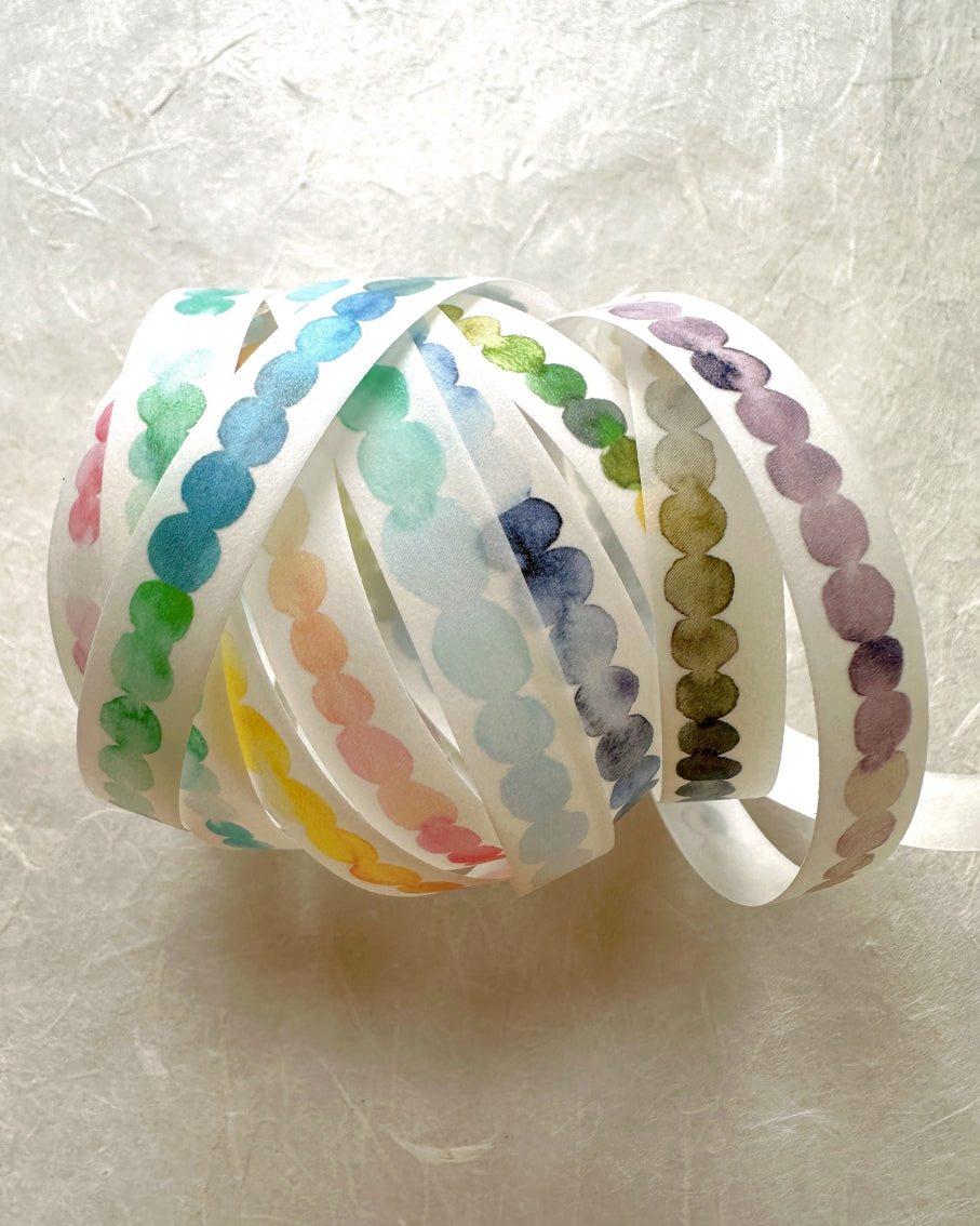 Lin Chia Ning - Watercolor Pattern 4 slim washi tape (1 cm x 190 cm) SAMPLES