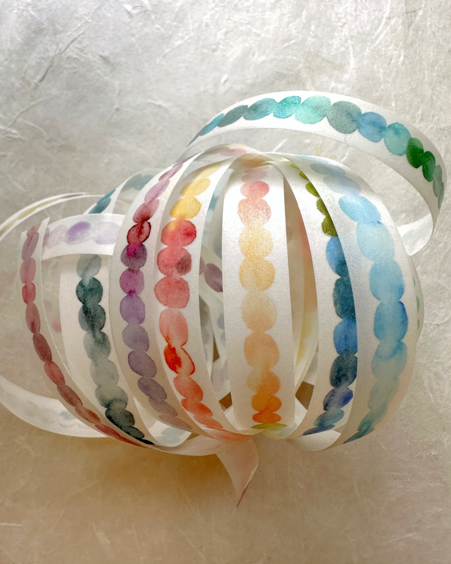 Lin Chia Ning - Watercolor Pattern 4 slim washi tape (1 cm x 190 cm) SAMPLES