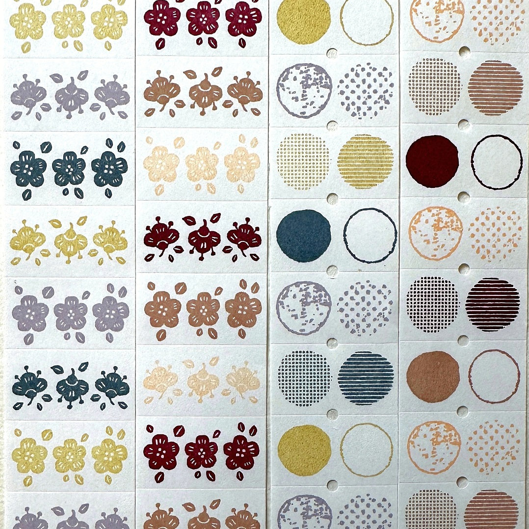 Lin Chia Ning - Spring Flower & Circle label sticker roll SAMPLES