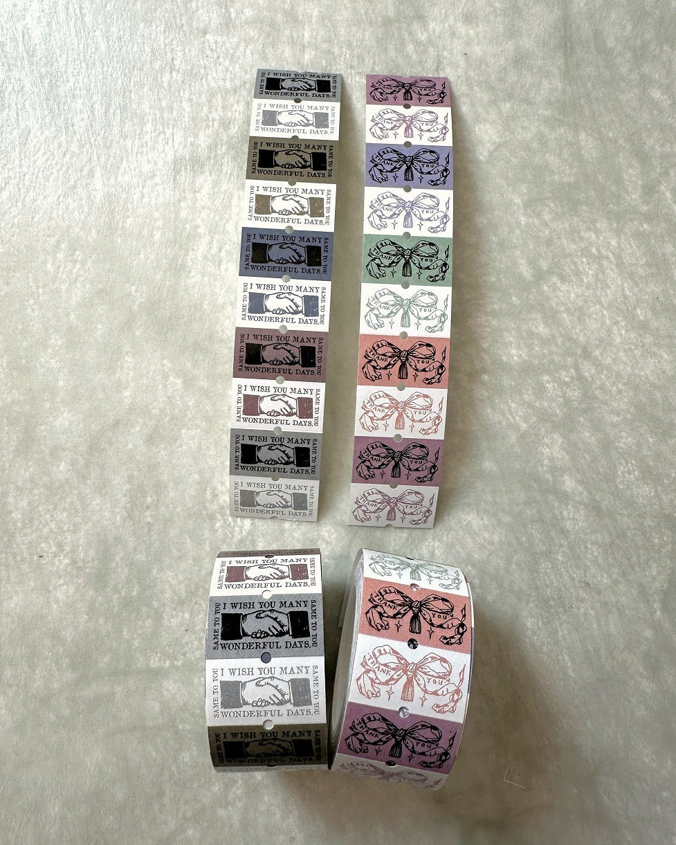 Lin Chia Ning - Vintage-style Seals label sticker roll SAMPLES