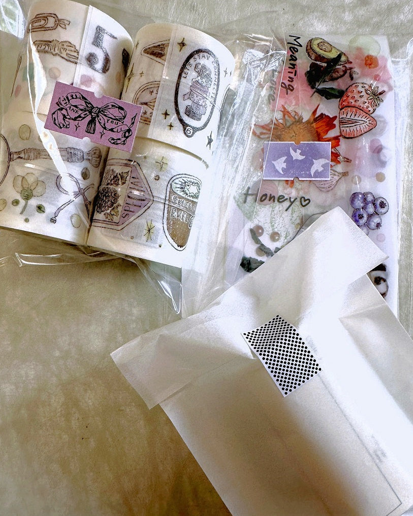 Lin Chia Ning - Vintage-style Seals label sticker roll SAMPLES
