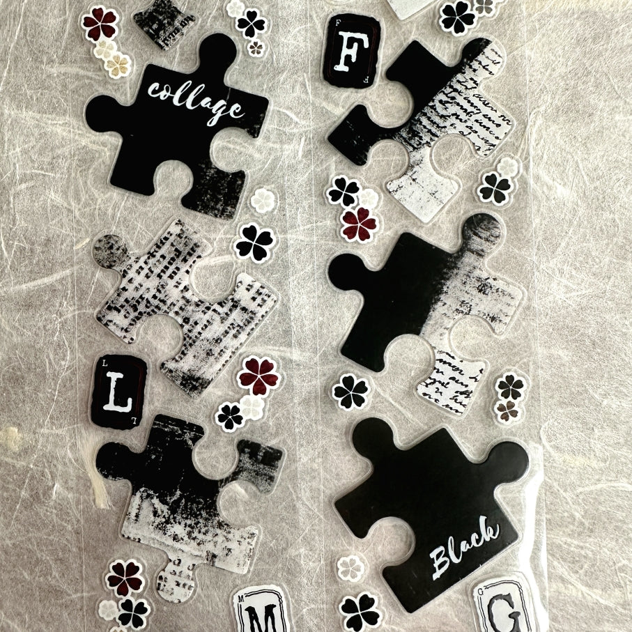 LinLanXi Studio - Retro Jigsaw Puzzle kiss-cut PET tape SAMPLES