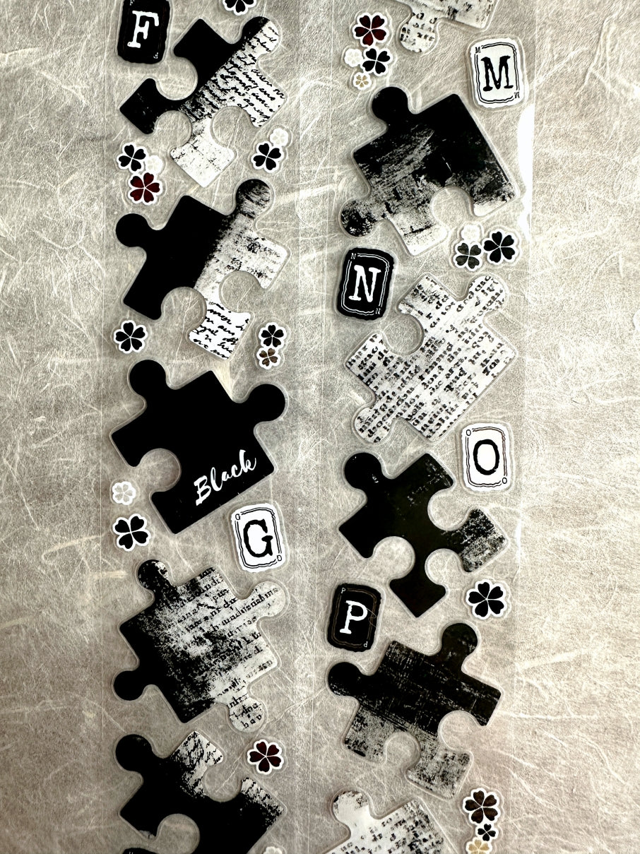 LinLanXi Studio - Retro Jigsaw Puzzle kiss-cut PET tape SAMPLES