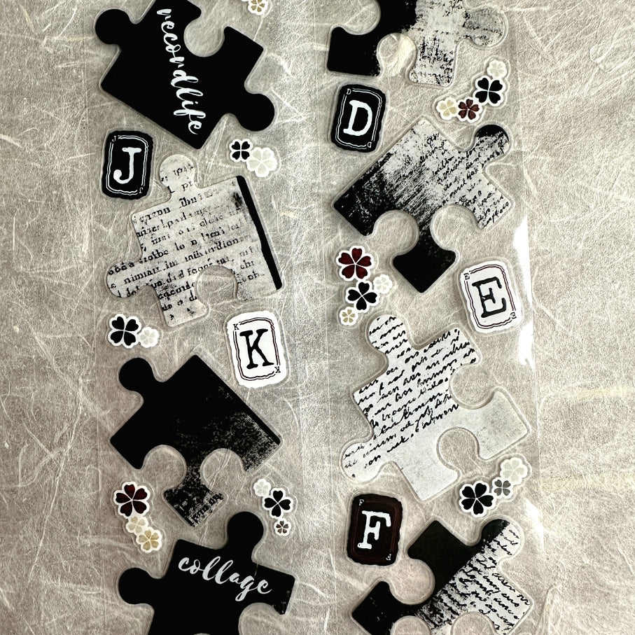 LinLanXi Studio - Retro Jigsaw Puzzle kiss-cut PET tape SAMPLES