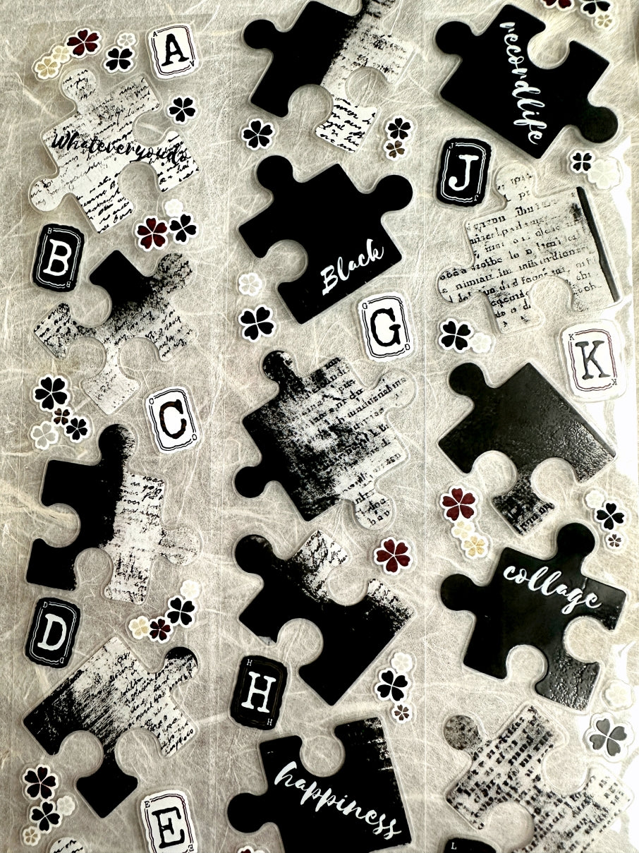 LinLanXi Studio - Retro Jigsaw Puzzle kiss-cut PET tape SAMPLES