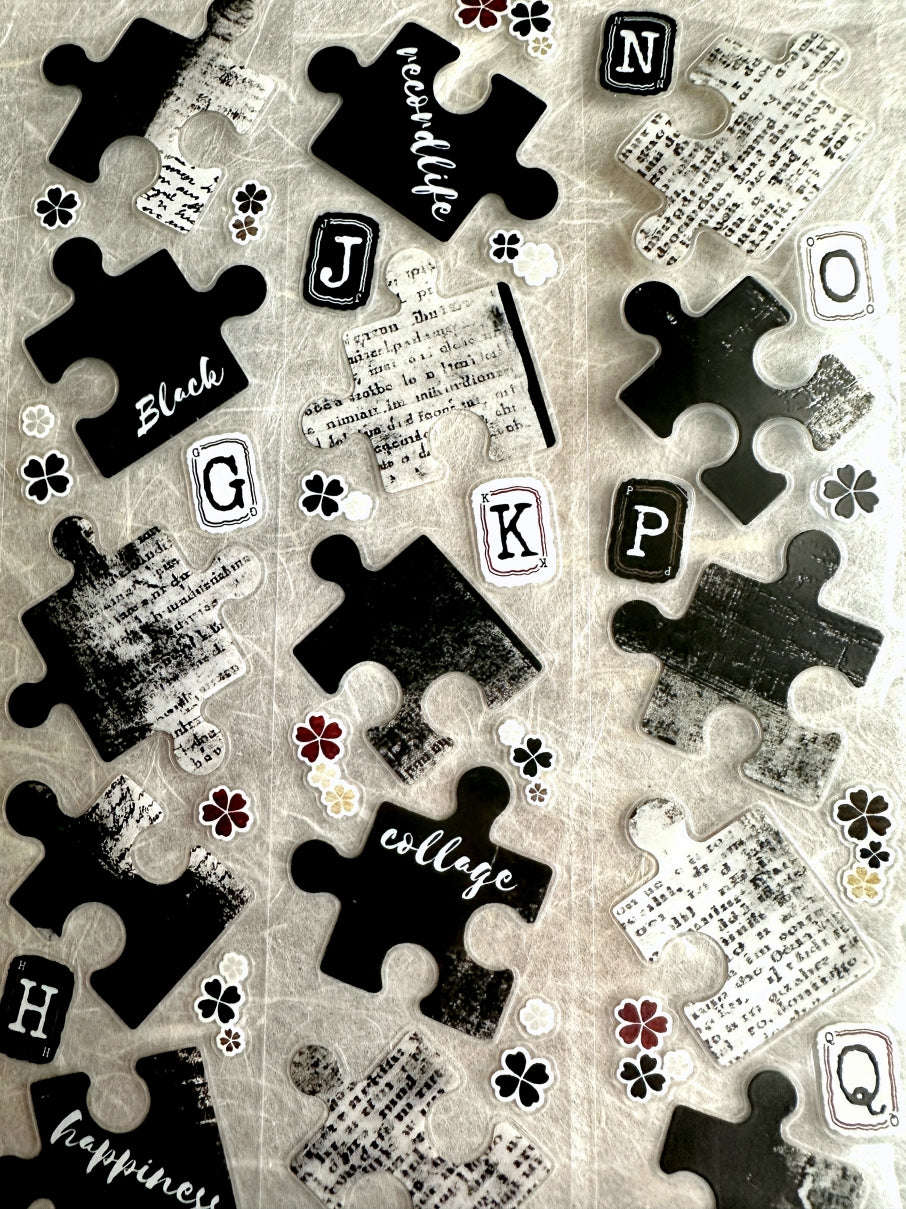 LinLanXi Studio - Retro Jigsaw Puzzle kiss-cut PET tape SAMPLES