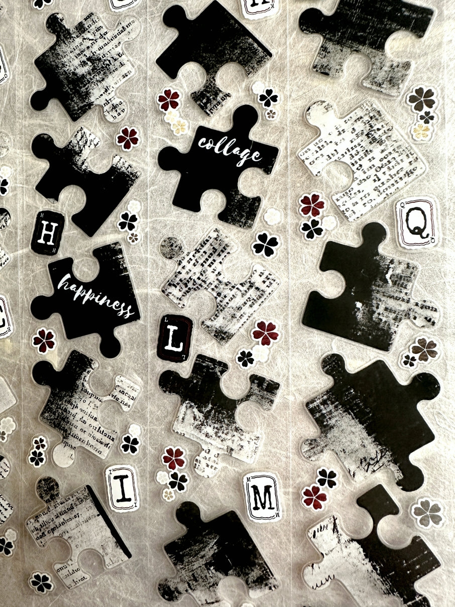 LinLanXi Studio - Retro Jigsaw Puzzle kiss-cut PET tape SAMPLES