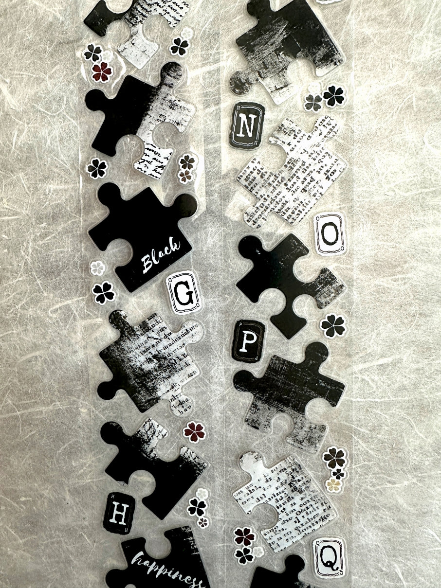 LinLanXi Studio - Retro Jigsaw Puzzle kiss-cut PET tape SAMPLES