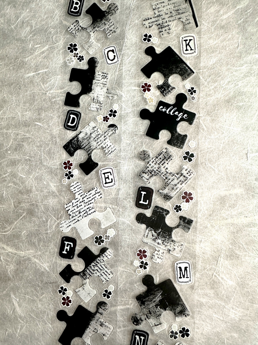 LinLanXi Studio - Retro Jigsaw Puzzle kiss-cut PET tape SAMPLES