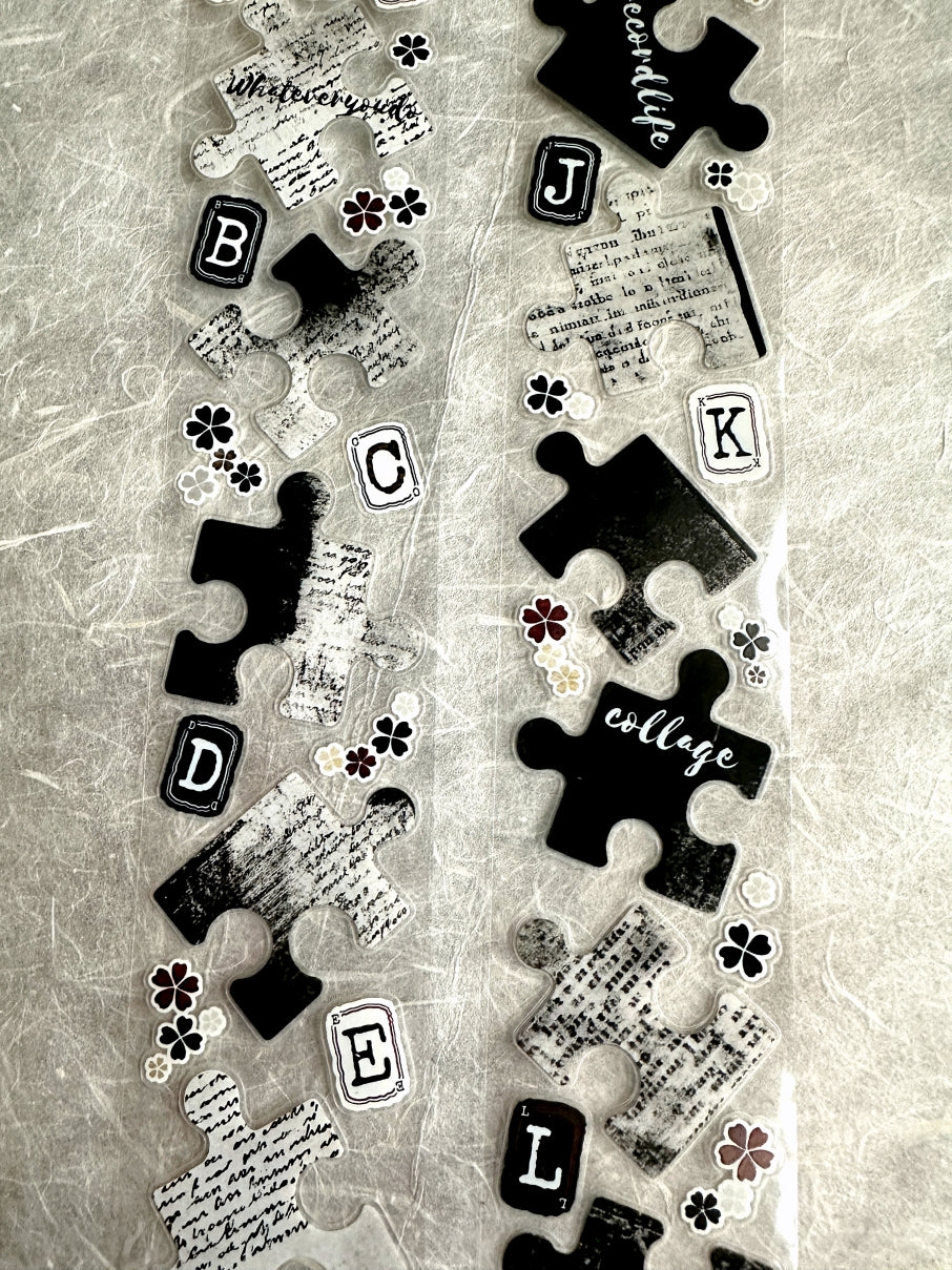 LinLanXi Studio - Retro Jigsaw Puzzle kiss-cut PET tape SAMPLES