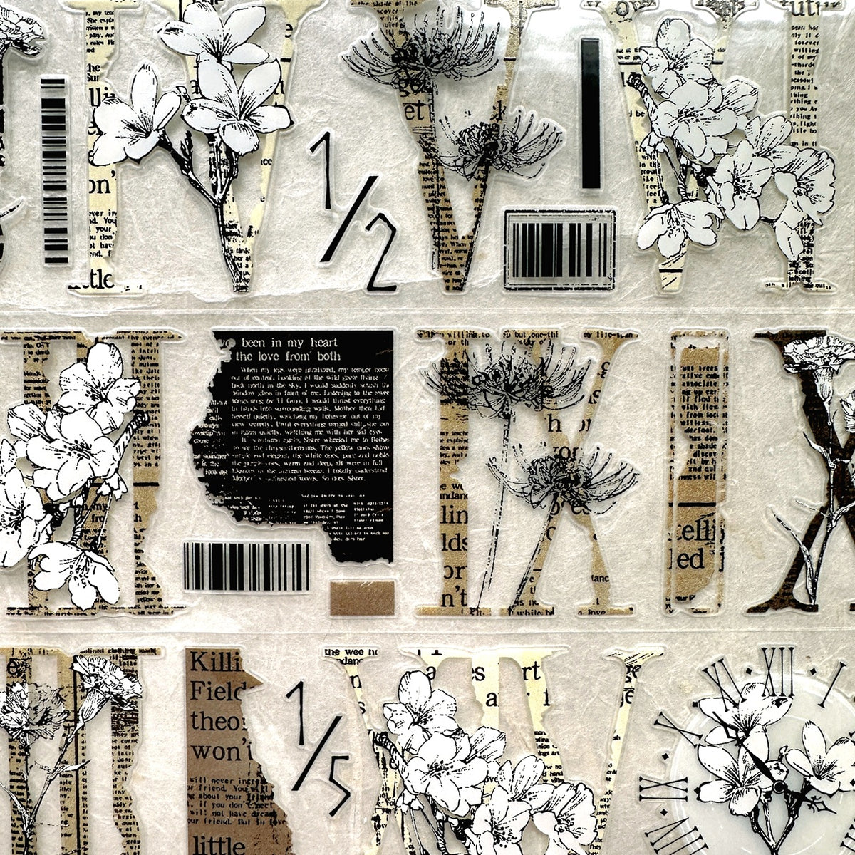 LinLanXi Studio - Roman Numerals (light) kiss-cut PET tape SAMPLES