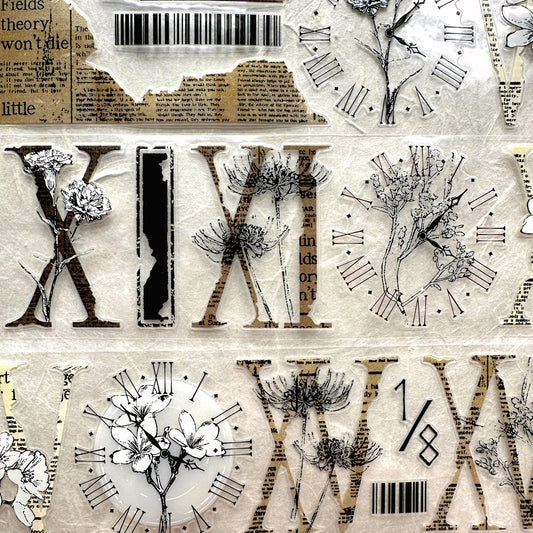 LinLanXi Studio - Roman Numerals (light) kiss-cut PET tape SAMPLES
