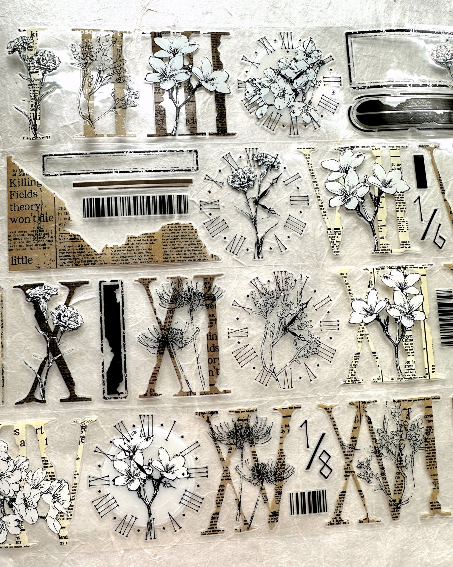 LinLanXi Studio - Roman Numerals (light) kiss-cut PET tape SAMPLES