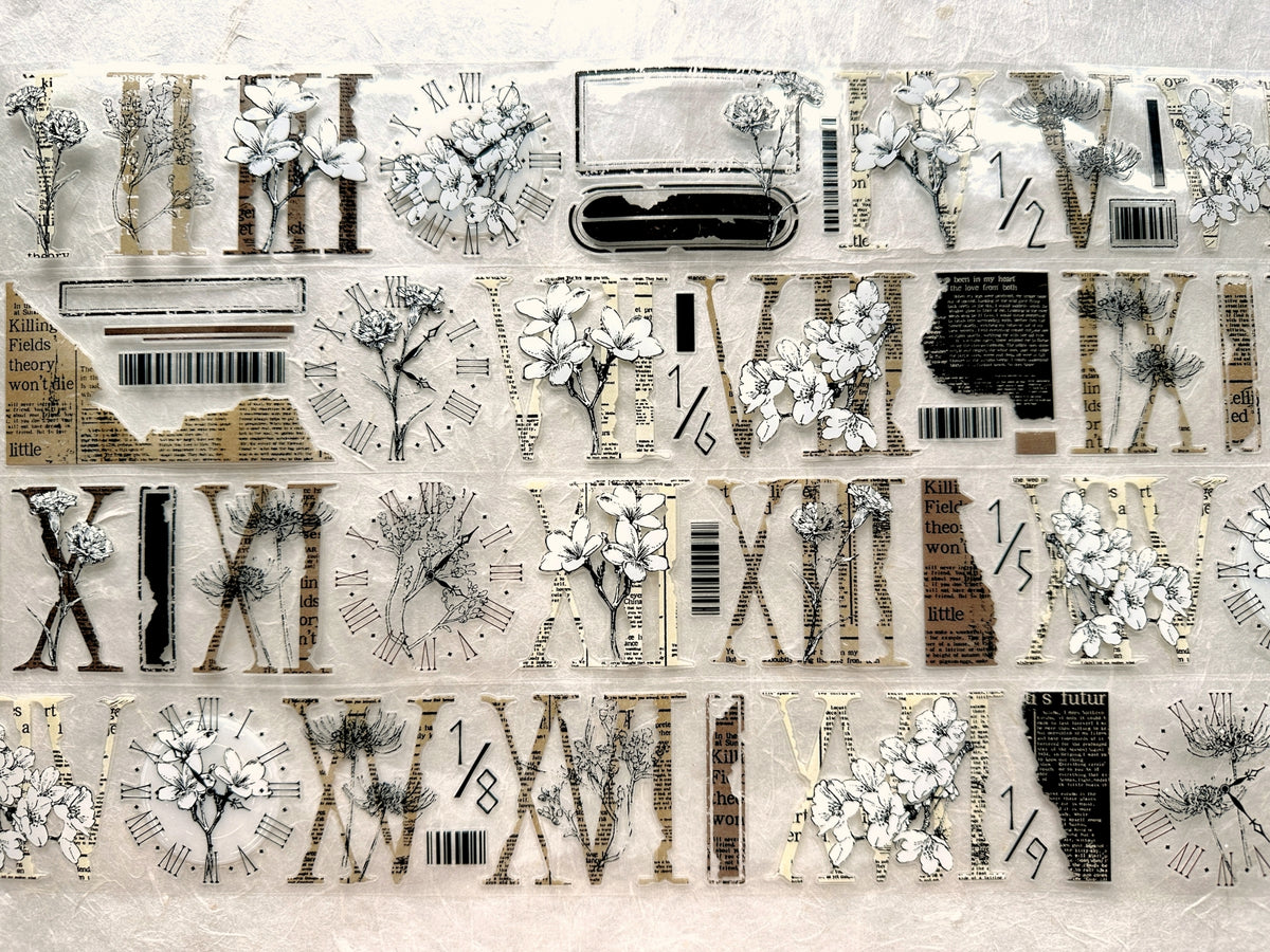 LinLanXi Studio - Roman Numerals (light) kiss-cut PET tape SAMPLES