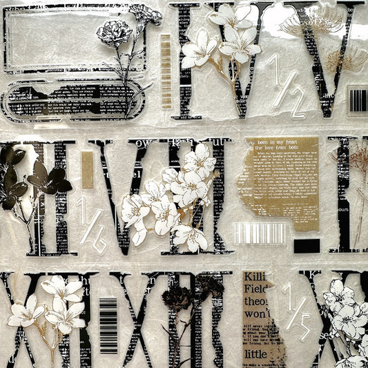 LinLanXi Studio - Roman Numerals (dark) kiss-cut PET tape SAMPLES