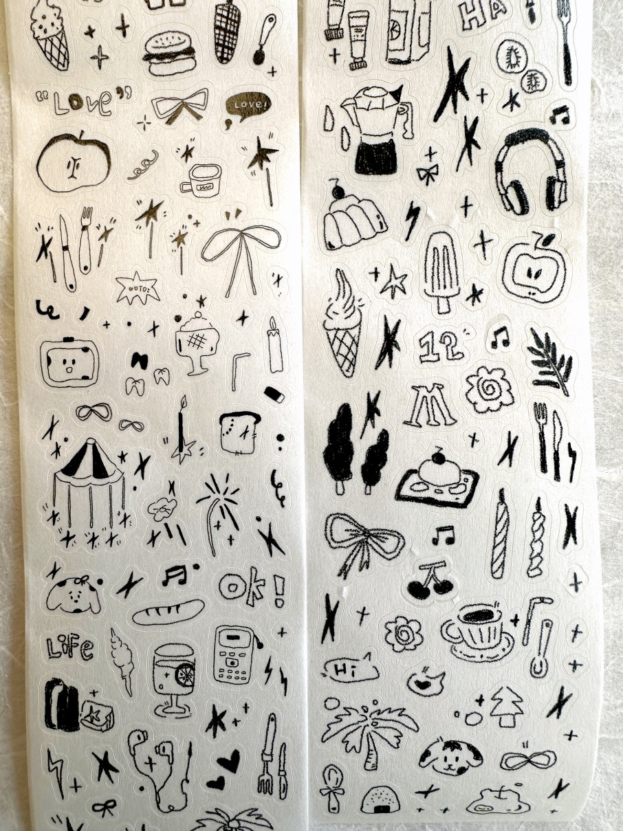 La creme x bb - Sketches of Life kiss-cut washi tape SAMPLES